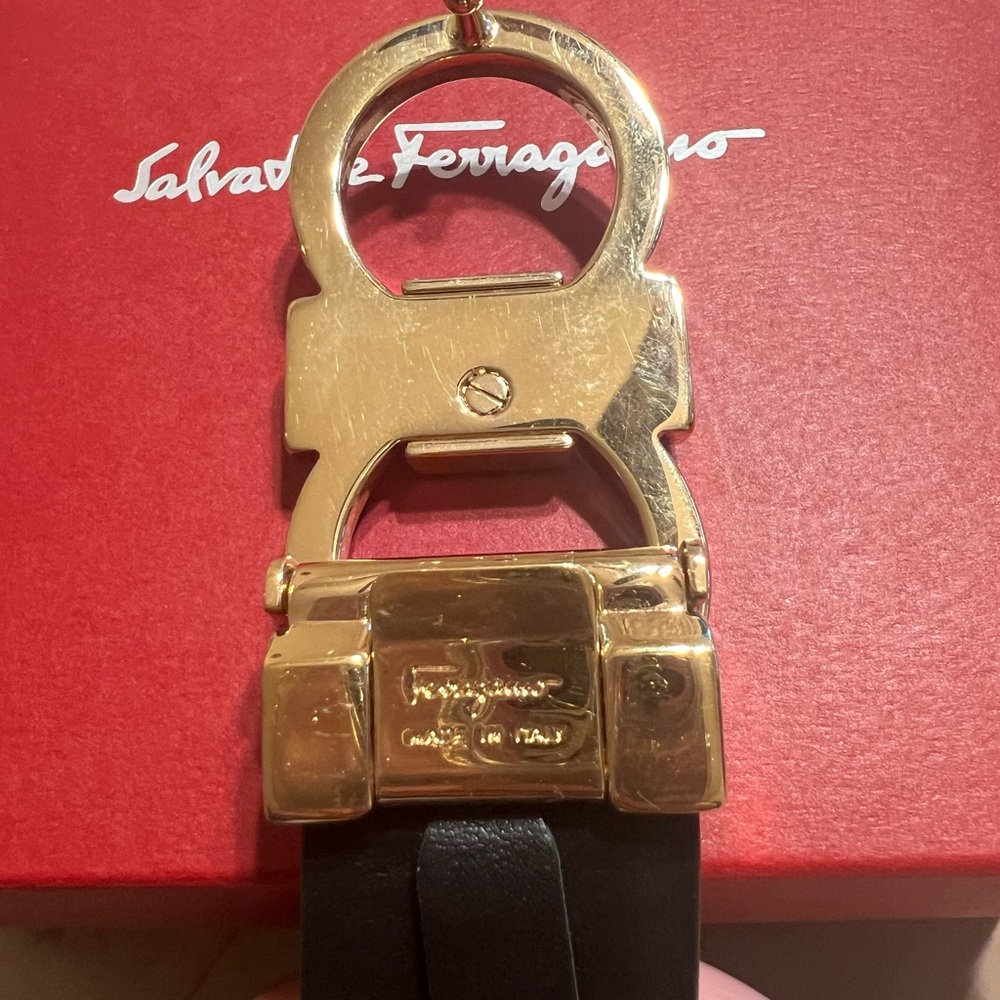 Salvatore Ferragamo Black and Gold Belt - Picture 4 of 7